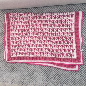 Roller Rabbit Pink and White Small Quilt